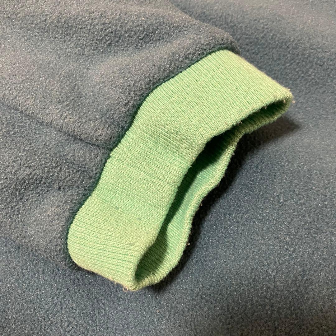 patagonia ロゴ入りリバーシブルブルゾン ジャンパー フリース 緑 青