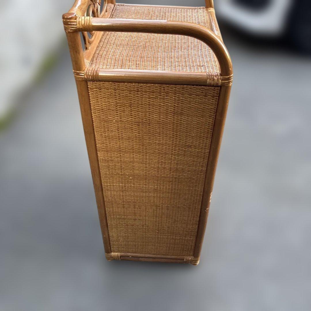 レトロ家具】ラタン 籐製 5段チェスト 収納棚 約H93.5 W49cm - メルカリ