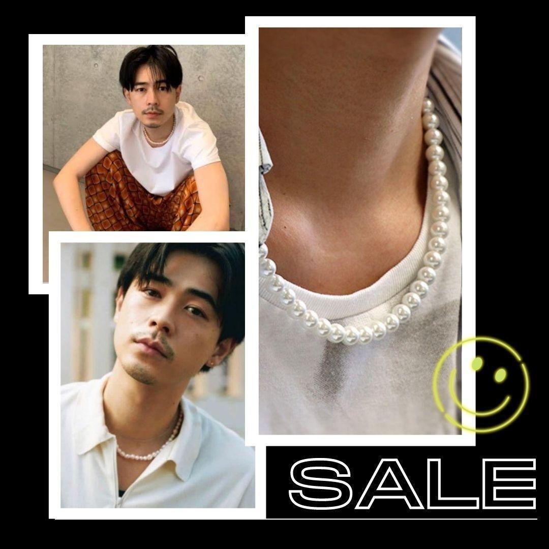 パール ネックレス メンズ コムドット 8mm やまと ゆうた R8-h - メルカリ