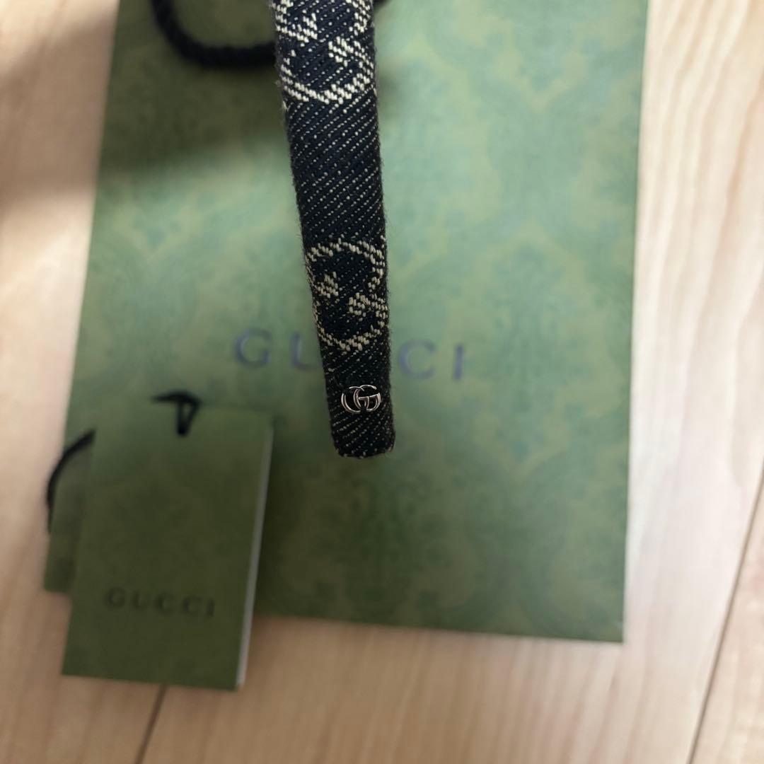 【人気】GUCCI グッチ GG柄キャンバス デニム カチューシャ グッチ GUCCI エコ ウォッシュ カチューシャ 652835 ブルー GGデニム