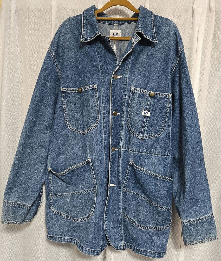 美品 Lee リー カバーオール 91-J デニム 0412 復刻 極美品/希少】40-50s復刻 LEE リー ヴィンテージ カバーオール 91-J