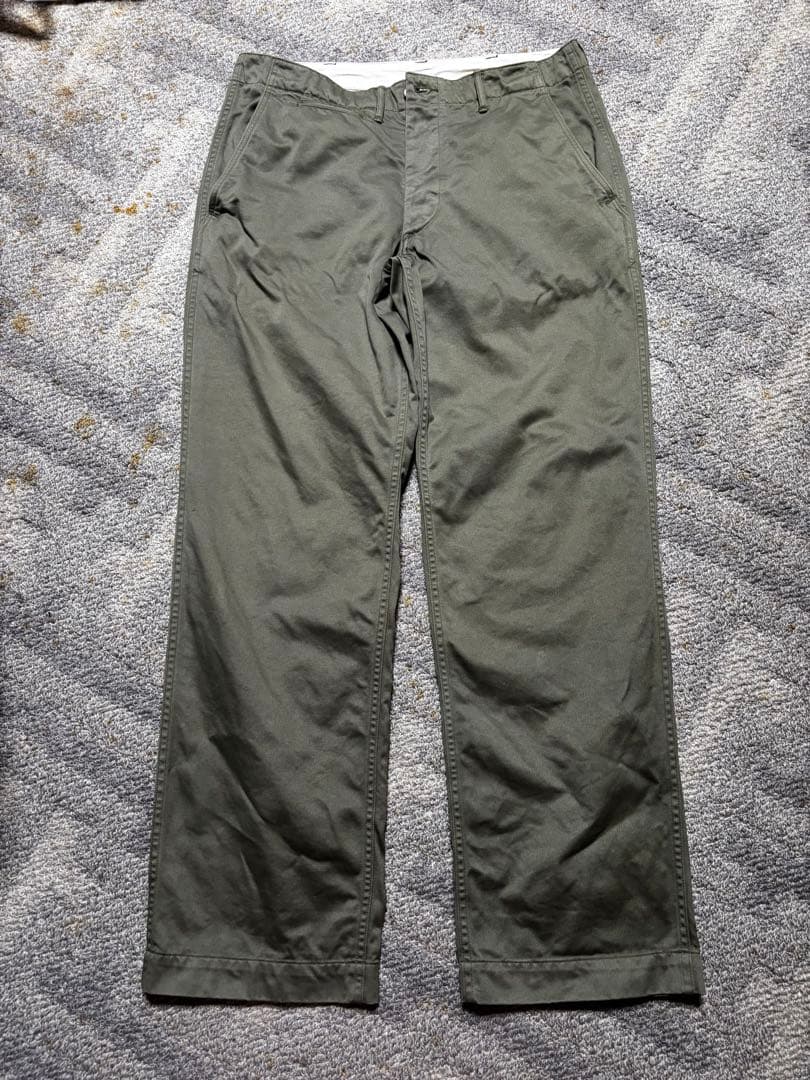 ウエアハウス チノパン 36サイズ グリーン ウエアハウス (WAREHOUSE) Lot 1082 CHINOES ノンウォッシュ チノーズ