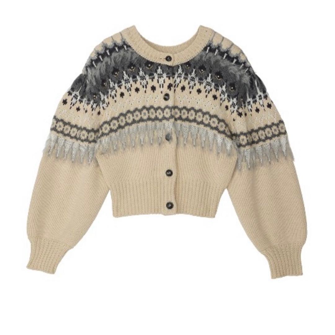 新品:ameri 2WAY LADY NORDIC KNIT CARDIGAN - メルカリ