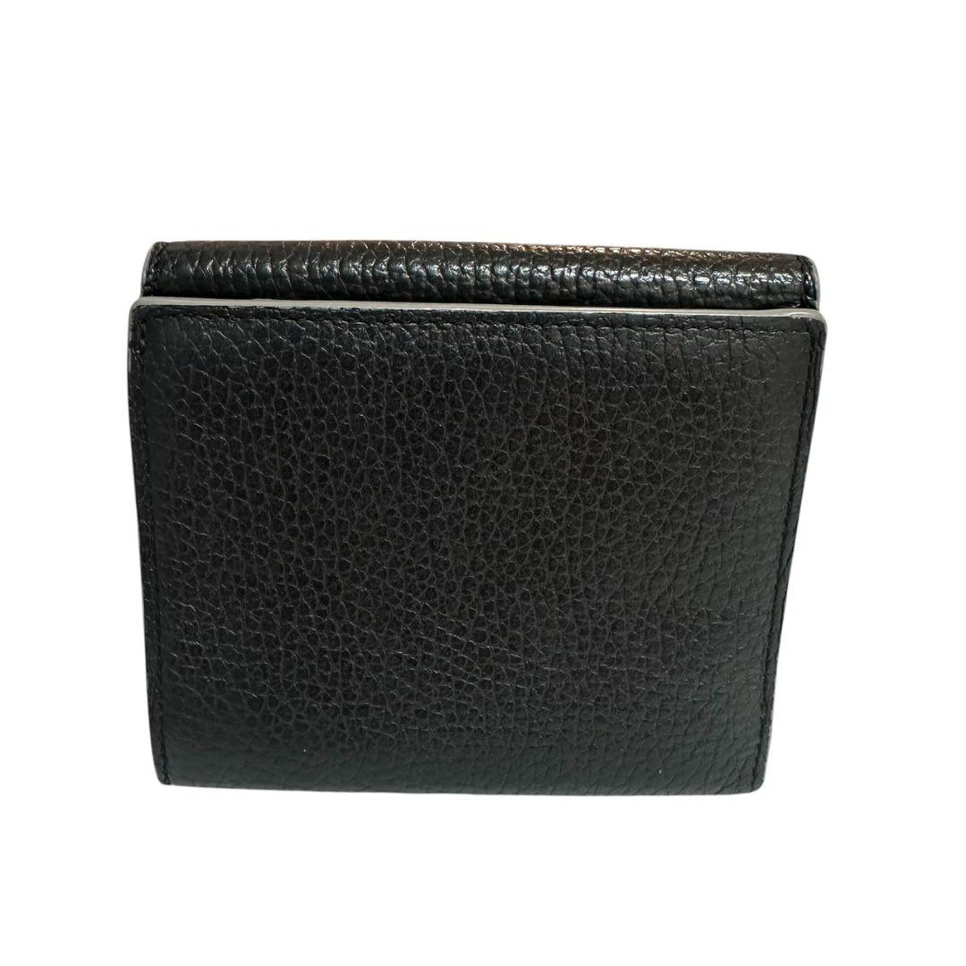 美品】agnes b. アニエスベー 2つ折り財布 レザー ブラック グレー