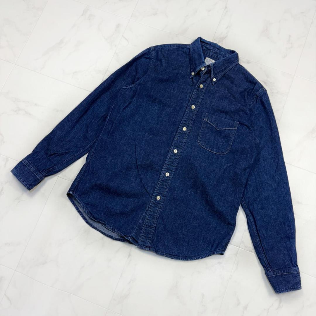 オアスロウ　デニムシャツ　日本製　インディゴ　M相当　ボタンダウン　青　長袖 orSlow（オアスロウ） デニム ボタンダウンシャツ DENIM STANDARD