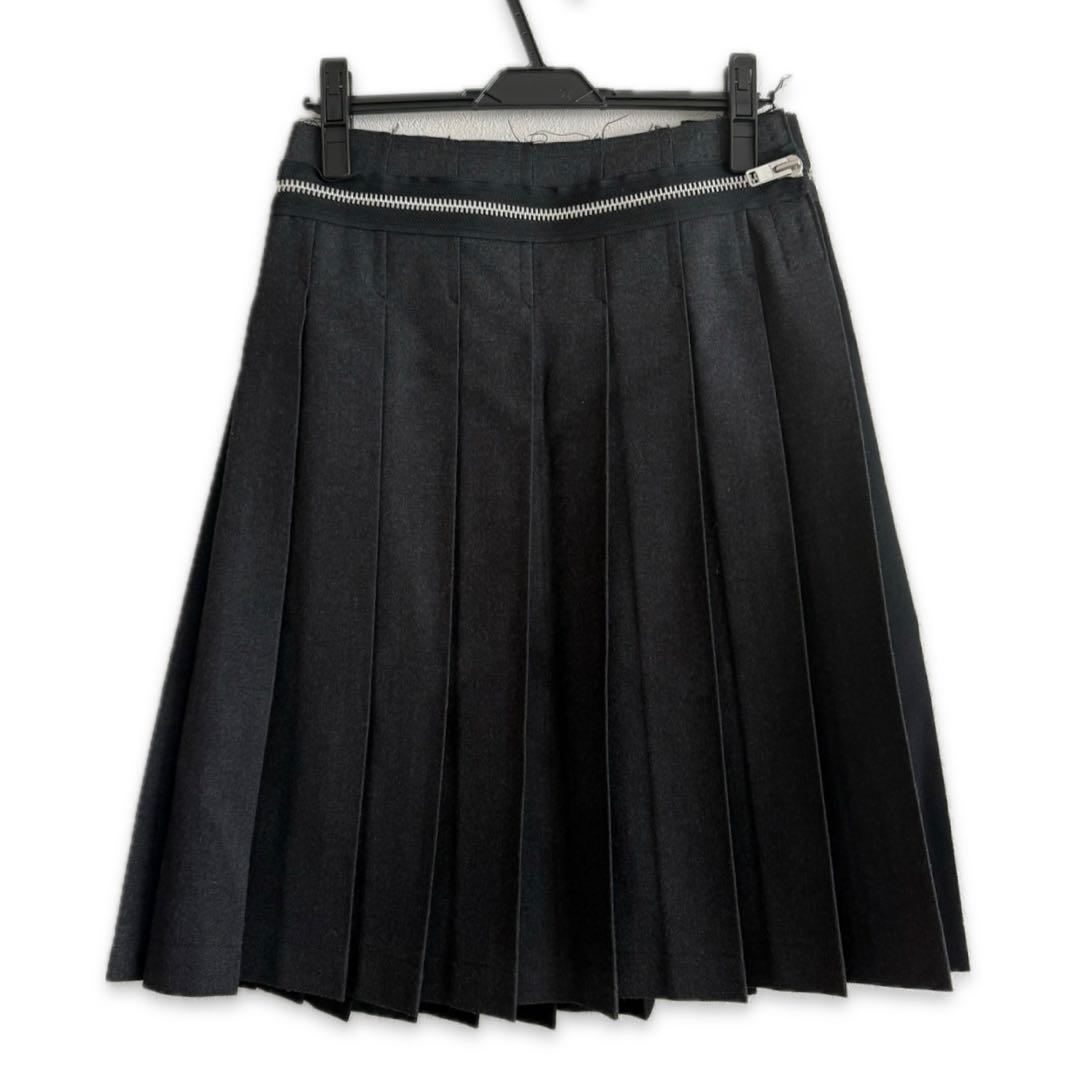 tricot COMME des GARÇONSプリーツスカート トリココムデギャルソンtricot COMME des GARCONS ウール混ピンドット