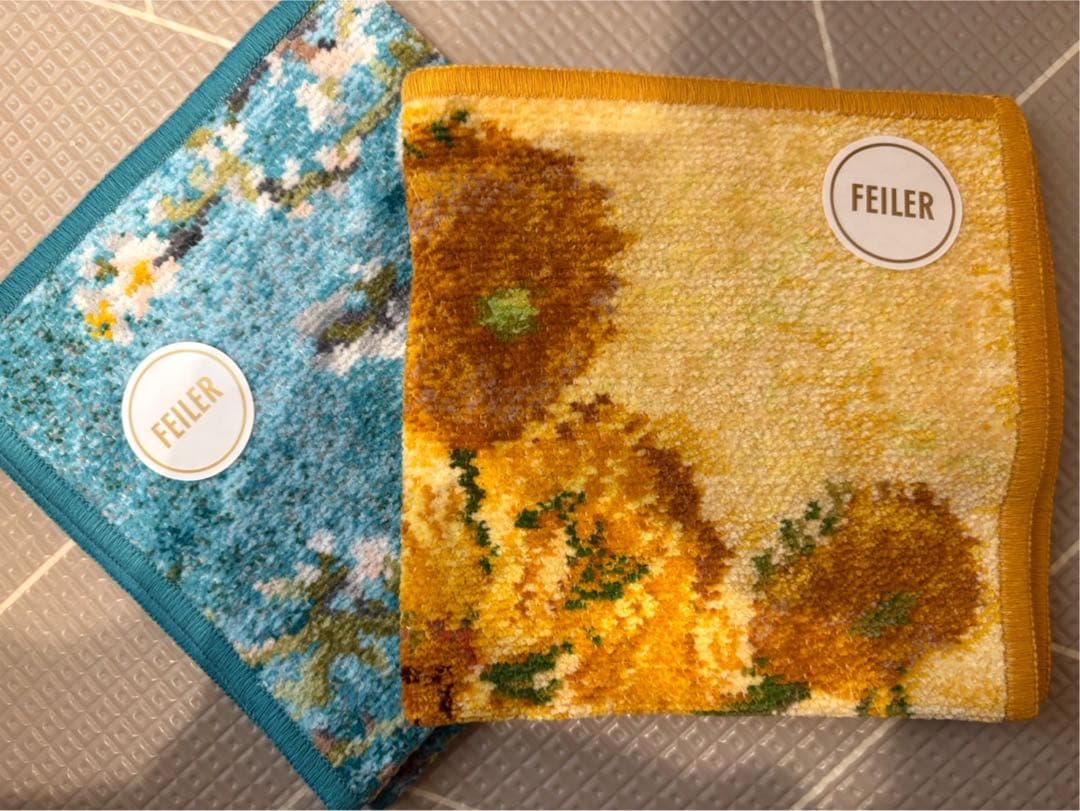 フェイラー　ゴッホ　美術館　サンフラワーズ　アーモンドブロッサム　ハンカチ w300_pUo.jpg