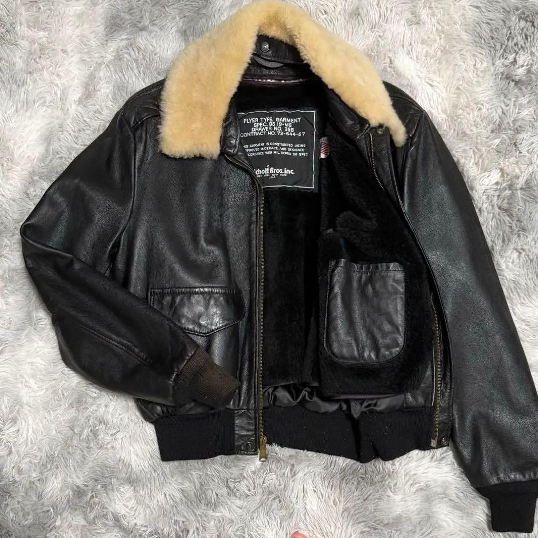 Schott A-2 G-1フライトジャケット レザージャケット 40 アメカジ 革ジャンの古着屋 #schott #usa輸入物フライトジャケット #フライト