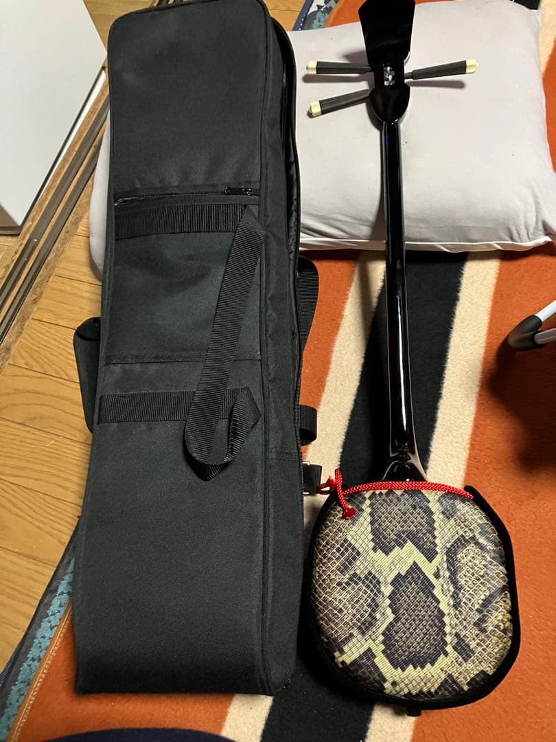 三線本体 金色装飾 専用ケース付き - メルカリ