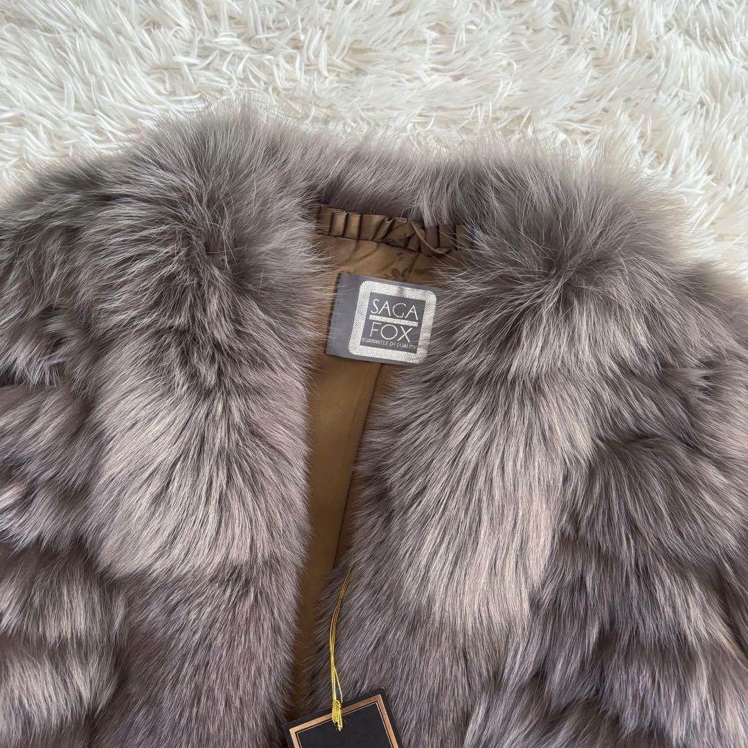 ふわっふわ◎SAGA FOX 染め毛皮ファーコート タグあり ボリューム