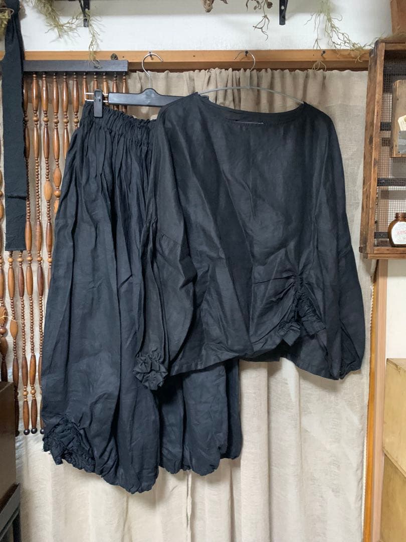 I.作家さん ハンドメイド リネン 2点セット セットアイテム】リネンライク ビスチェセットアップ