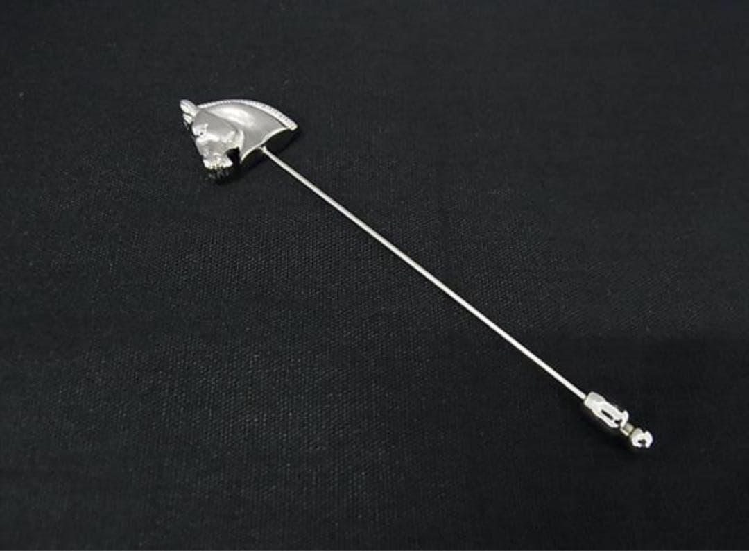 極美品✨ エルメス シュバル ホース ビンパッジ ピンブローチ シルバー 美品】HERMES エルメス ピンブローチ 馬 ホース シュバル シルバー