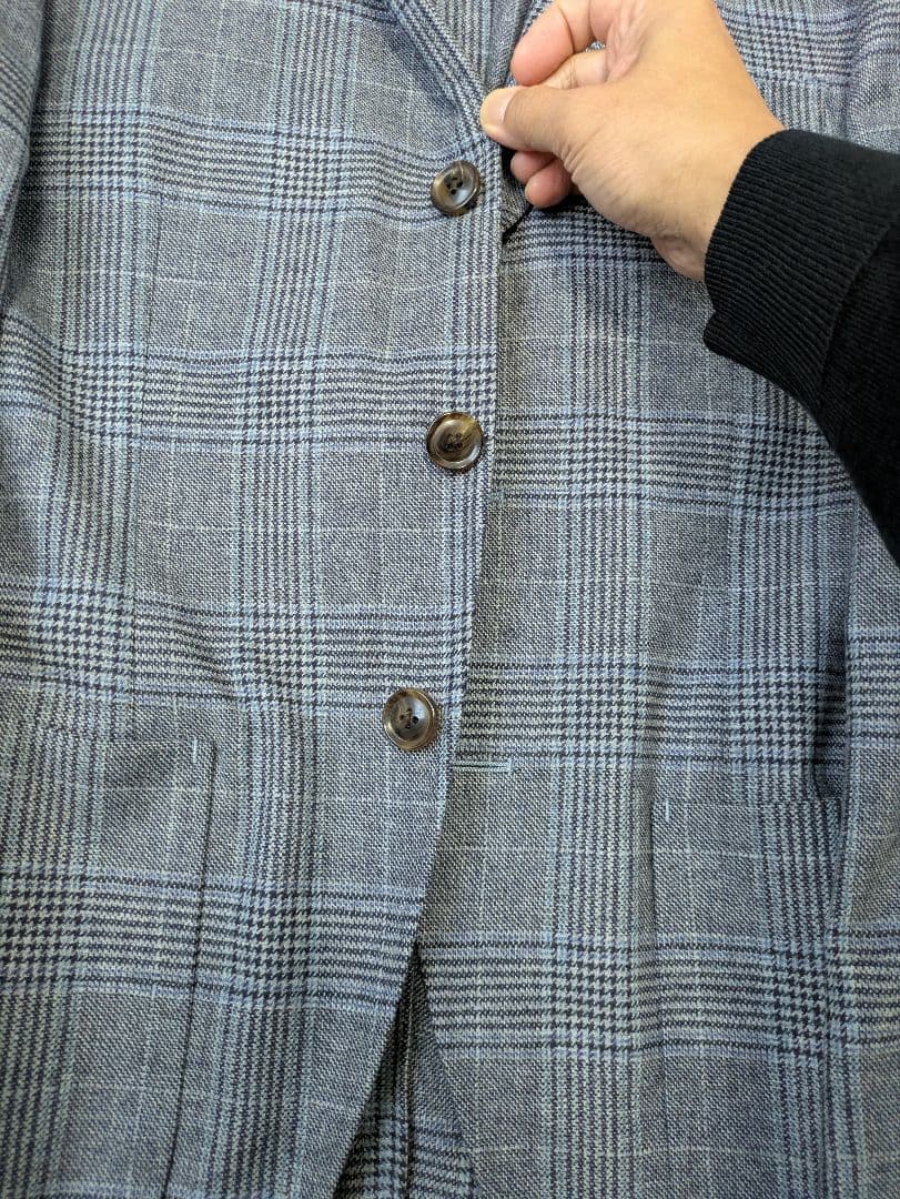 麻布テーラー R&BLUES グレー チェック柄 ジャケット M109487918