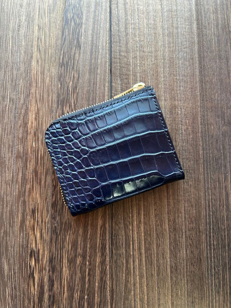 ジャイアンページ　クロコダイル　ラウンドファスナーミニ財布 クロコダイル Wファスナー ミニ財布 メンズ ラウンドファスナー