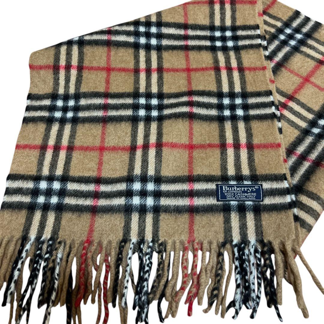 【極美品】バーバリー マフラー カシミヤ100%　英国製　メンズ レディース BURBERRY（バーバリー） 爆買 マフラー カシミヤ100% ロング 大判 英国