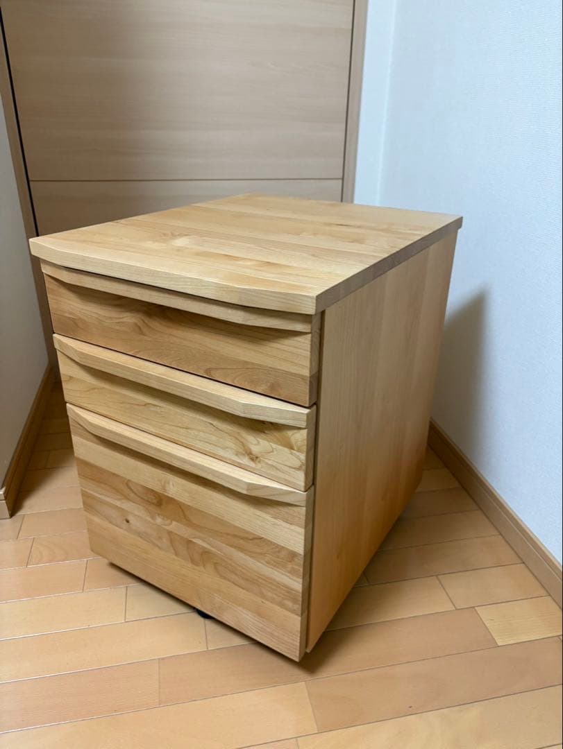 【フジ】アクタス　ナチュラルウッド 3段チェスト キャスター付き キャスター付きモダンクローゼットチェスト 4段・高さ86cm幅60cm 通販