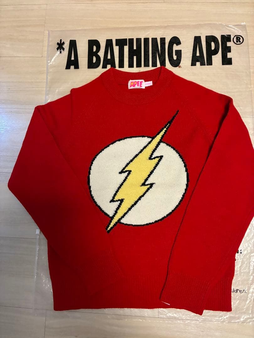 APE稲妻ニット！　希少品 Metal Knit】SARU / ニットセーター / BLACK / 編み物☆堀ノ内×VINYL