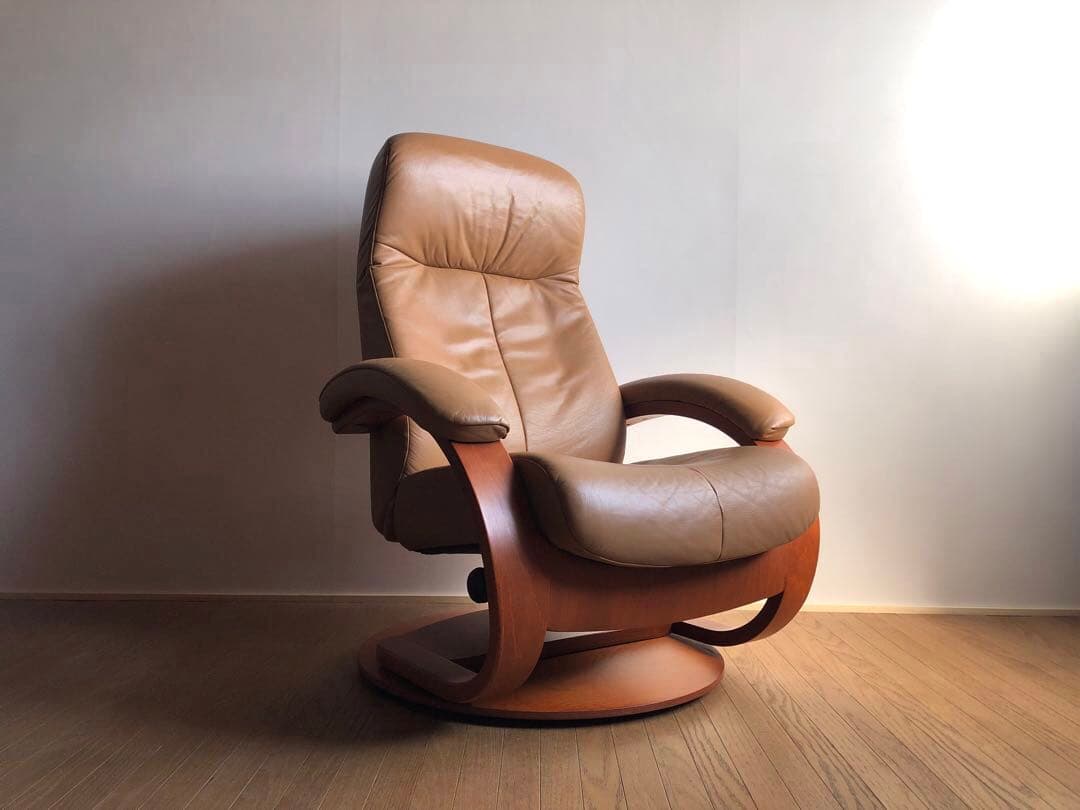 シモンズ フィヨルド リクライニング ラウンジソファ 回転式 本革張り 北欧家具 SIMMONS（シモンズ） ソファー リクライニングチェア フィヨルド