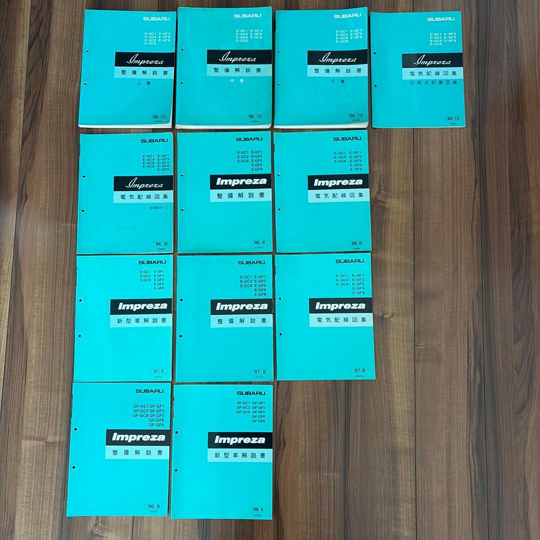 【SUBARU】Impreza 整備解説書/ 電気配線図集/ 新型車解説書 Yahoo!オークション -「gc8 整備解説書」の落札相場・落札価格