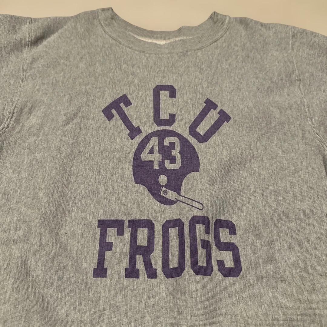 チ*プ様 WAREHOUSE lot483 TCU FROGS LARGE GR WAREHOUSE ウエアハウス Lot 483 TCU FROGS クルーネックスウェット