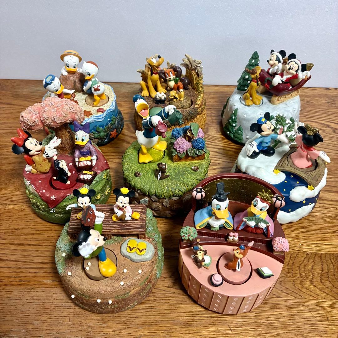 箱有 ディズニー オルゴール ベルメゾン 8個セット オブジェ フィギュア 希少 Disney（ディズニー） オルゴール 置物 インテリア 飾り オーナメント