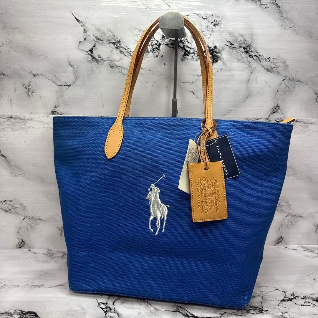 (未使用タグ付)大人気、ラルフローレン、トートバッグ、A-4可、ポニー刺繍、高級 POLO RALPH LAUREN（ポロ・ラルフローレン） トートバッグ 428973078