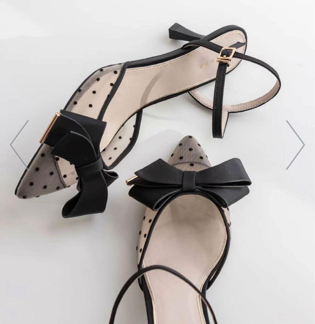 ドット柄リボン付きミュール 楽天市場】ミュール ポインテッドトゥ リボン 千鳥格子 水玉ドット