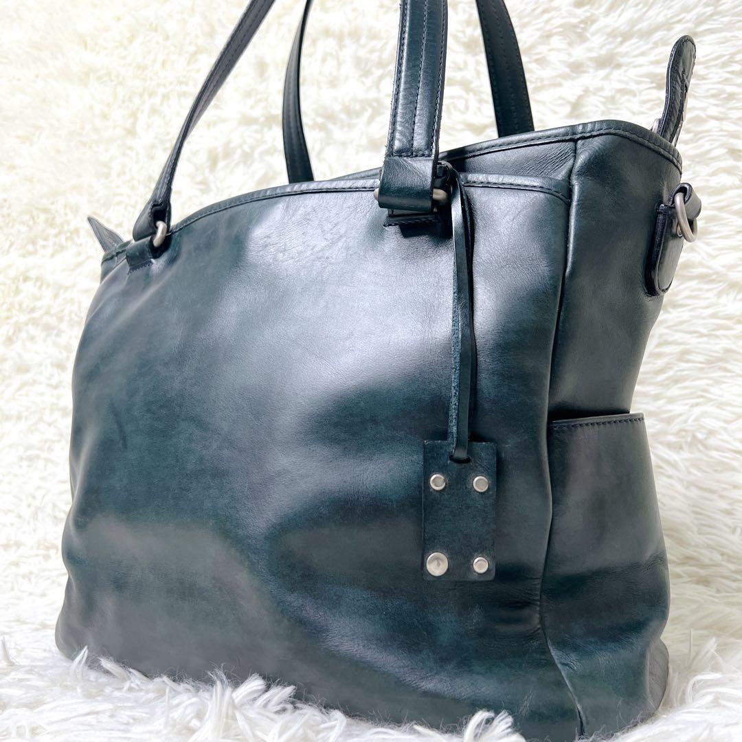 HERGOPOCH ワキシングレザー トートバッグ グリーン 本革 日本製