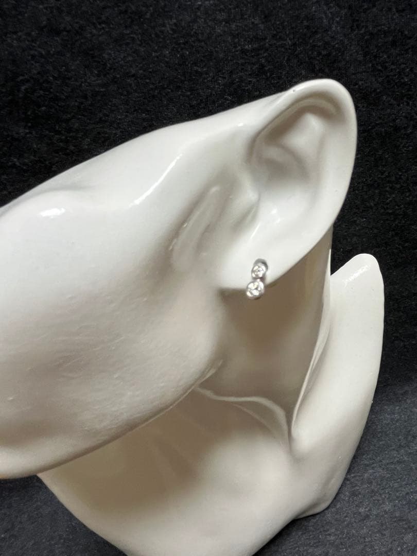 pt900ダイヤモンド片耳ピアス Pt900ブラックダイヤピアス(片耳)