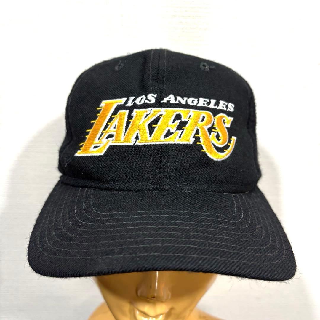 90s 黒 スターター ロサンゼルス レイカーズ オフィシャル ウール キャップ newera-940-nba-lakers-