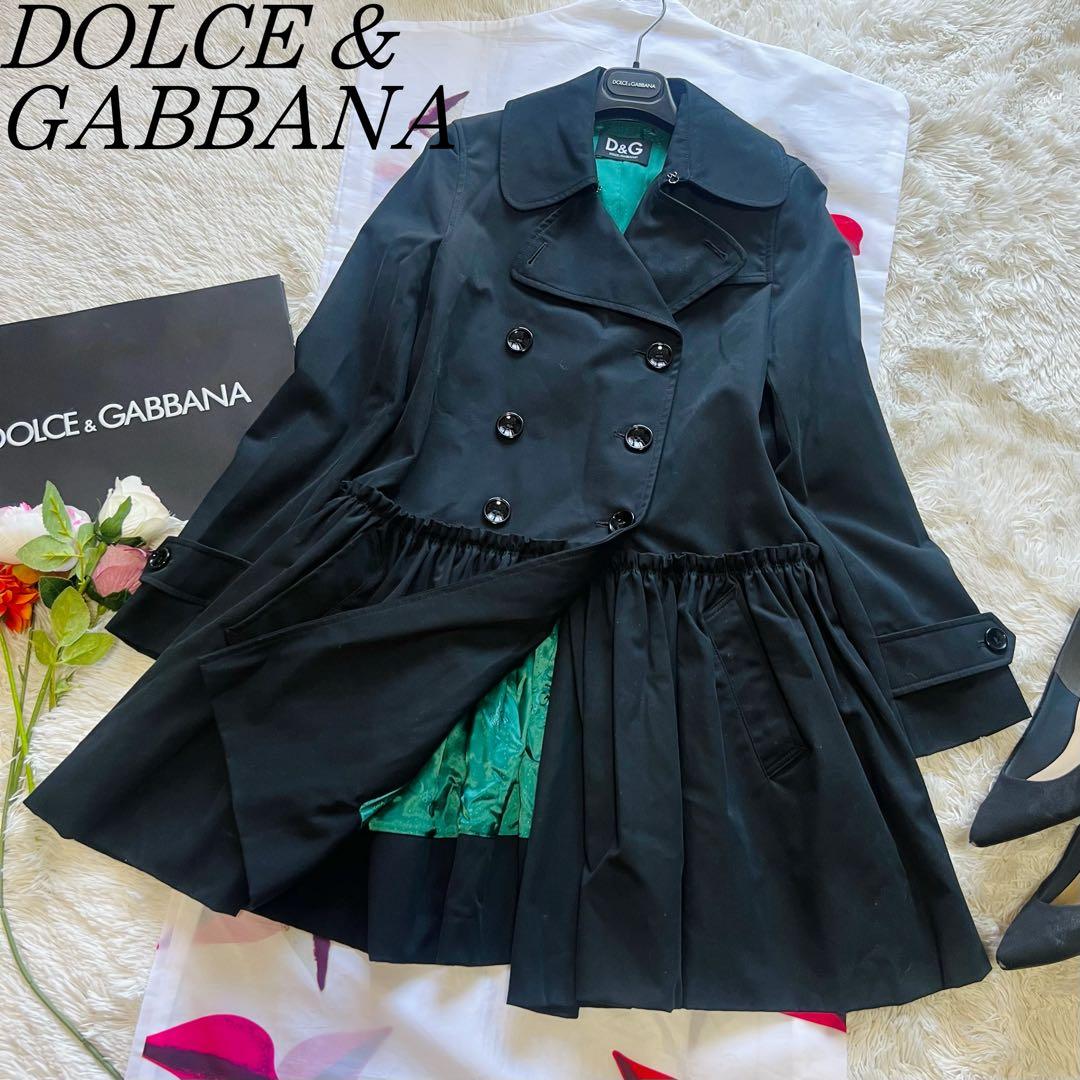 良品】DOLCE&GABBANA トレンチコート ブラック 38 グリーン M - メルカリ