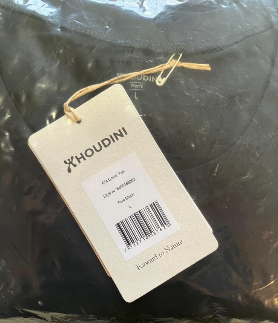 【新品】HOUDINI Cover Tee Lサイズ ブラック HOUDINI（フーディニ） カバーTee メンズ Tシャツ / 半袖 無地