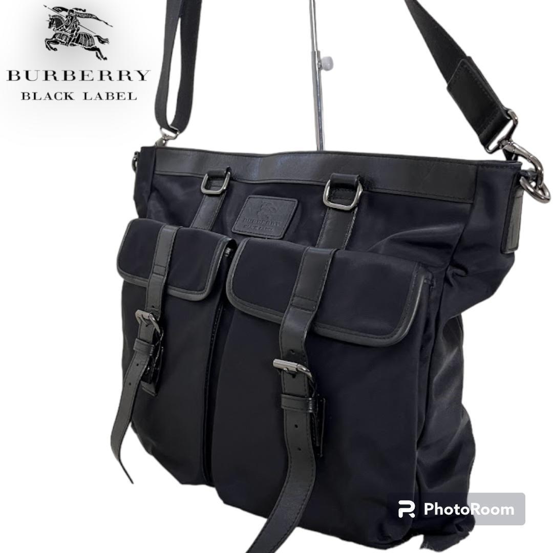 希少】BURBERRY レザー 2way ロゴ金具 ビジネスバッグ