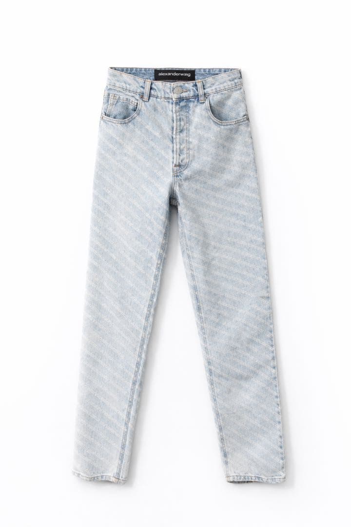 alexanderwang ロゴプリント デニムパンツ ジーンズ　サイズ26 alexanderwang アレキサンダーワング エンボスロゴ デニム バルーン