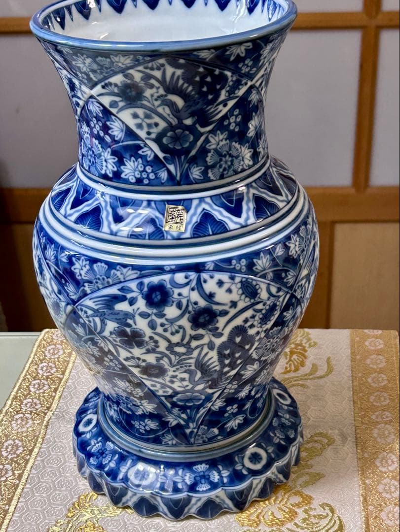 龍峯窯　 花風流　染付　花更紗　花鳥文　花瓶 2026年最新】龍峰 花瓶の人気アイテム - メルカリ