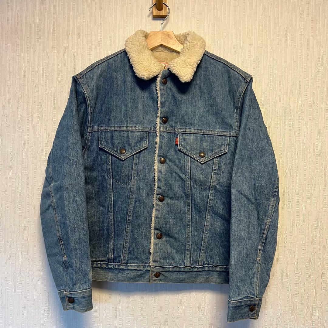 Levi's ボア襟 デニムジャケット 70605 70s 1970s Levi's 70605デニムボアジャケット 表記38 - 古着屋HamburgCafe