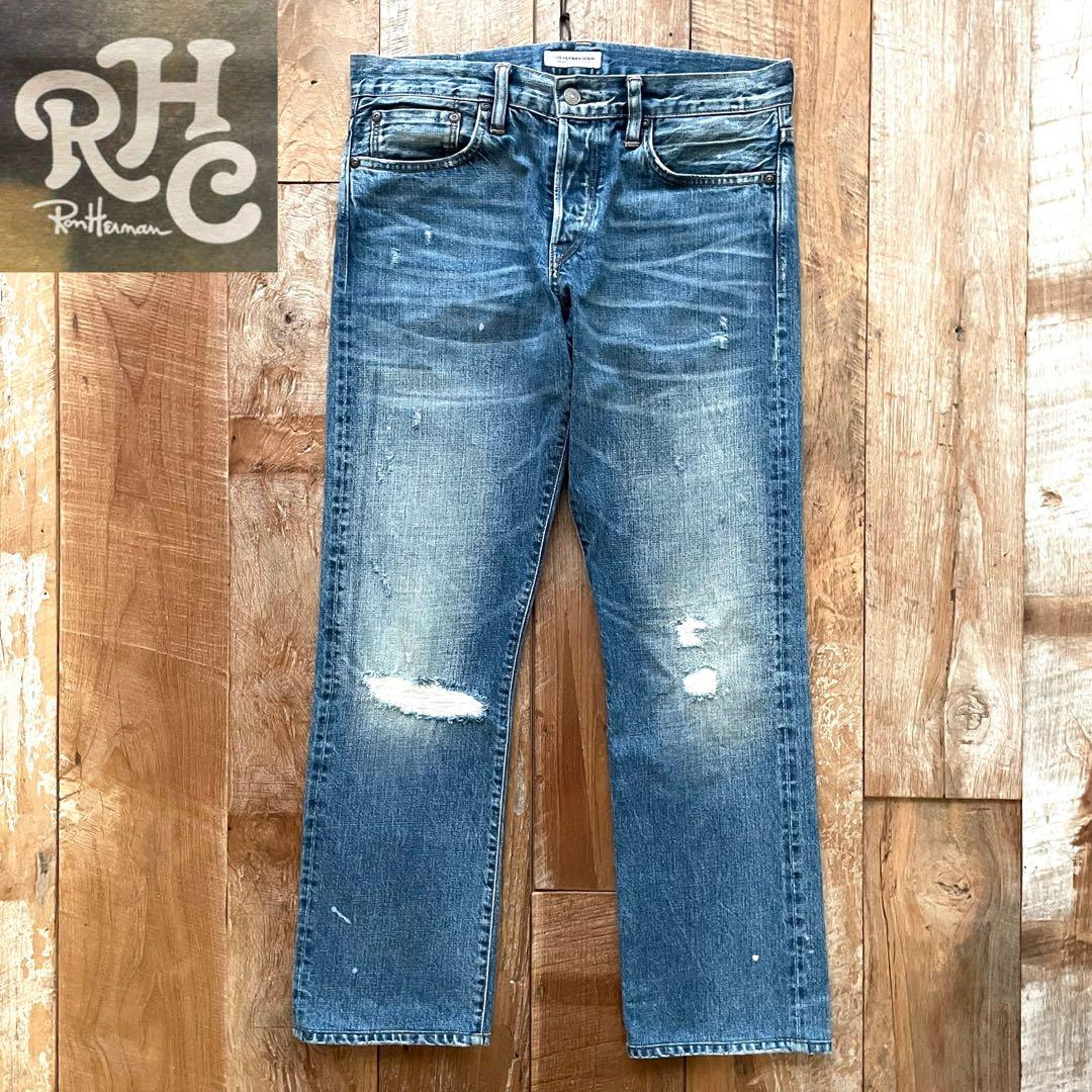 【美品】RON HERMAN DENIM セルビッチ 赤耳　デニム パンツ 30 RON HERMAN DENIM セルビッチ 赤耳 白パッチダメージデニム - メルカリ