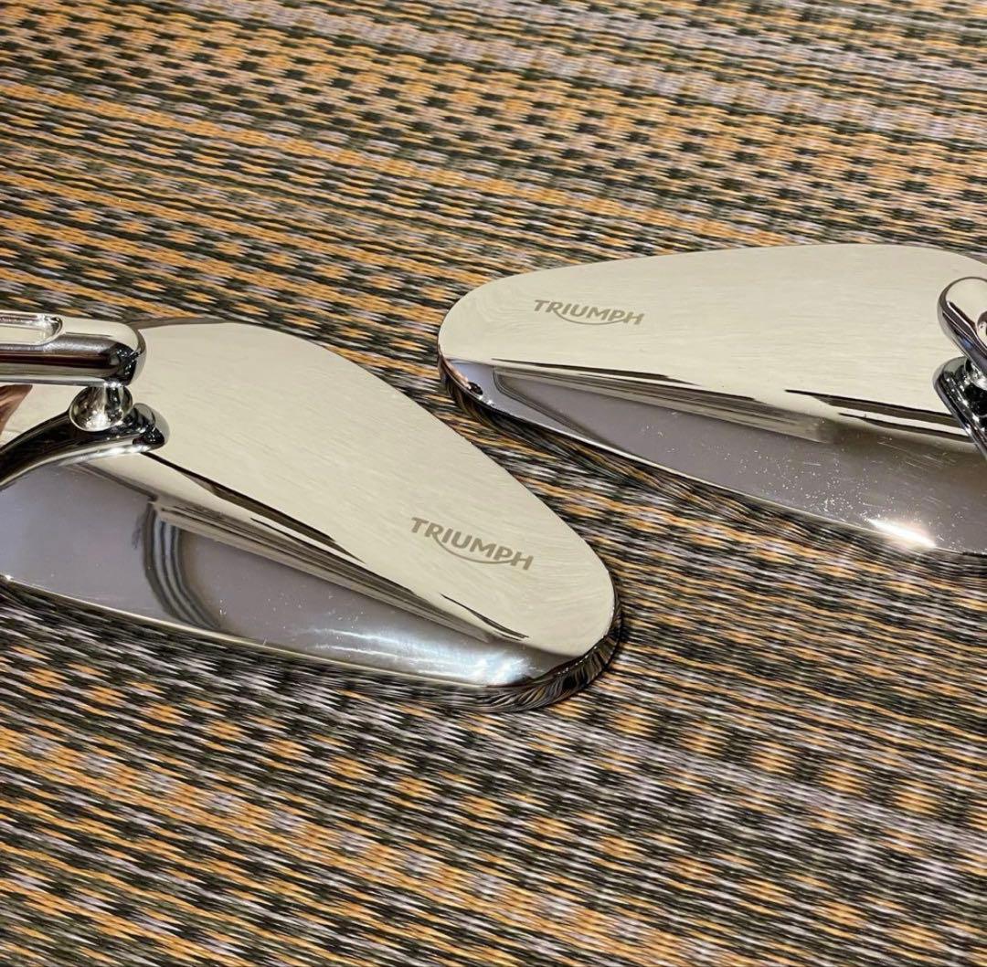 トライアンフ純正 ティアドロップ・ミラー （クローム） スピード