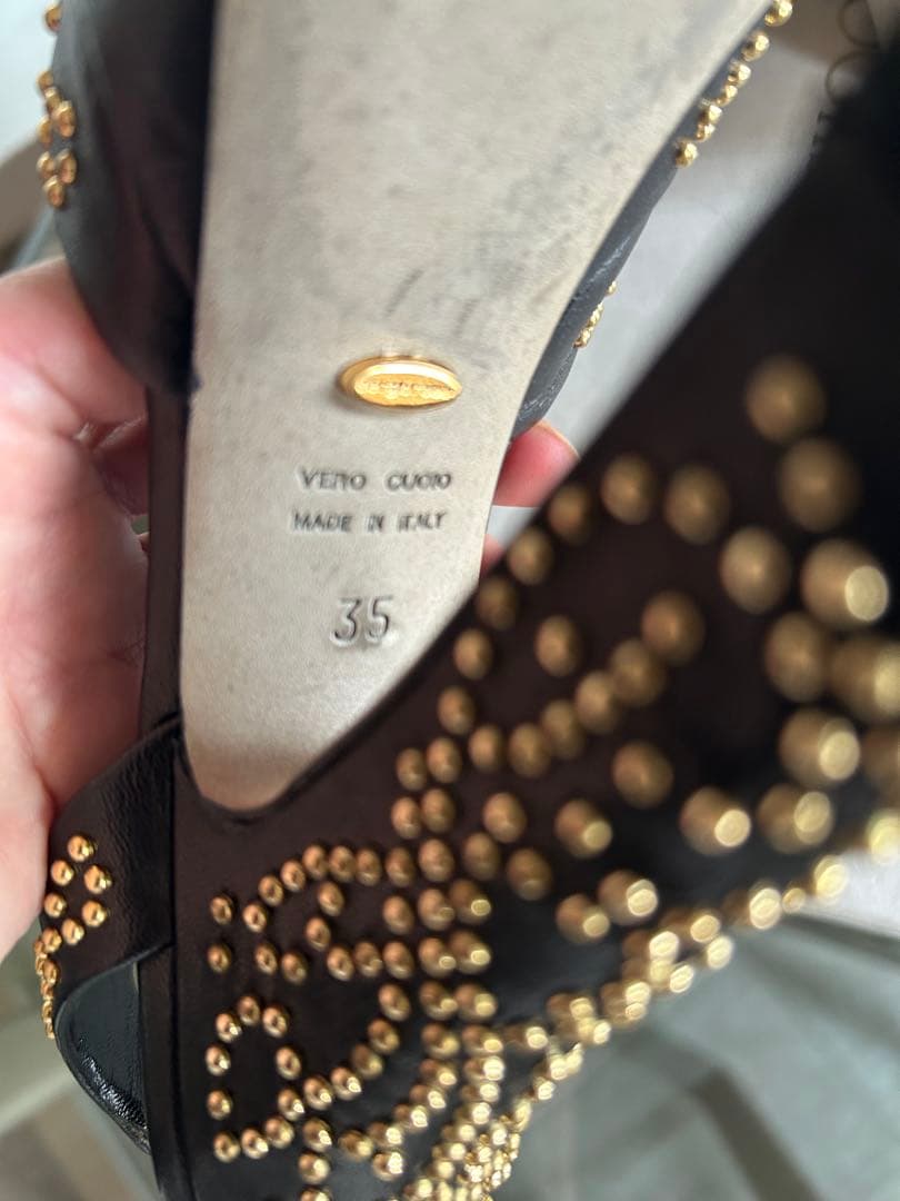 ☆セルジオロッシ☆スタッズ付き プラットフォームサンダル ☆ブラック