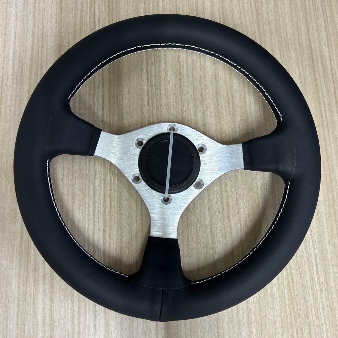 28パイ ステアリング シルバー ステアリング 28Φ PVCレザー シルバースポーク ノスタルジック NISMO