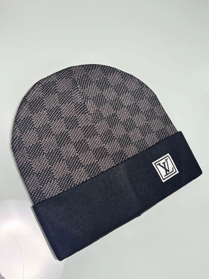 ヴィトン チェック柄ニット帽 楽天市場】帽子 ニット帽 ビーニー レディース チェック柄 もこもこ