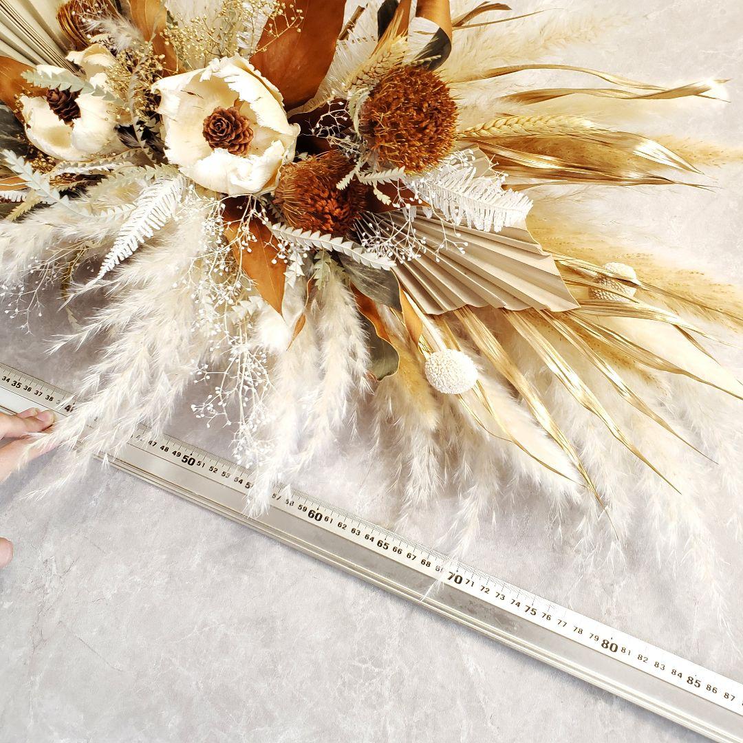 特大 横長スワッグ パンパスグラス インテリア ドライフラワー