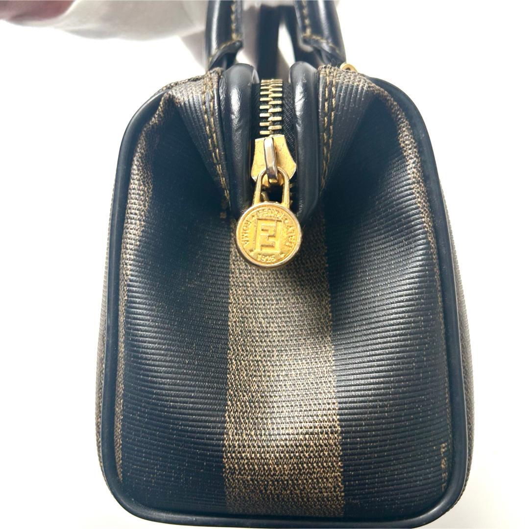 フェンディ ペカン FFロゴ PVC ハンドバッグ ミニボストンバッグ