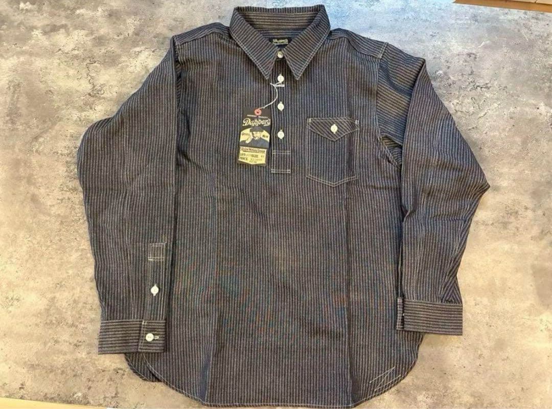 Dapper's ストライプ長袖シャツ サイズ40 楽天市場】ストライプシャツ 長袖シャツ メンズ ダークネイビーベース