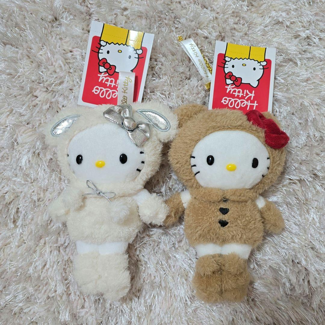 ハローキティ展　マスコットキーホルダー　雪うさぎ　くまスーツ ハローキティ展 名古屋限定 雪うさぎ くまスーツ マスコット