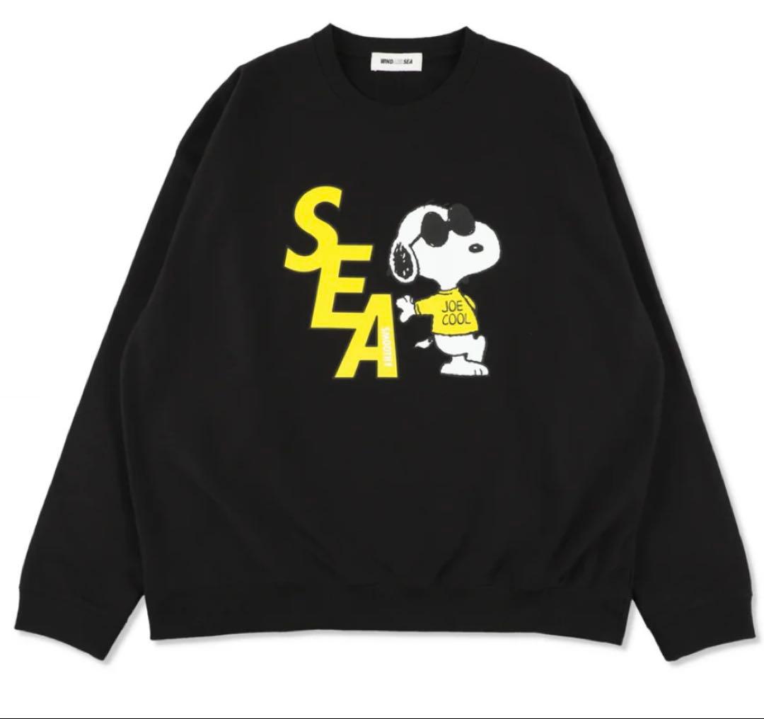 SMOOTHY x WDS Snoopy Crewneck Sweat ブラック SMOOTHY x WDS Snoopy Washed Kids Crewneck Sweatshirt – WIND AND SEA