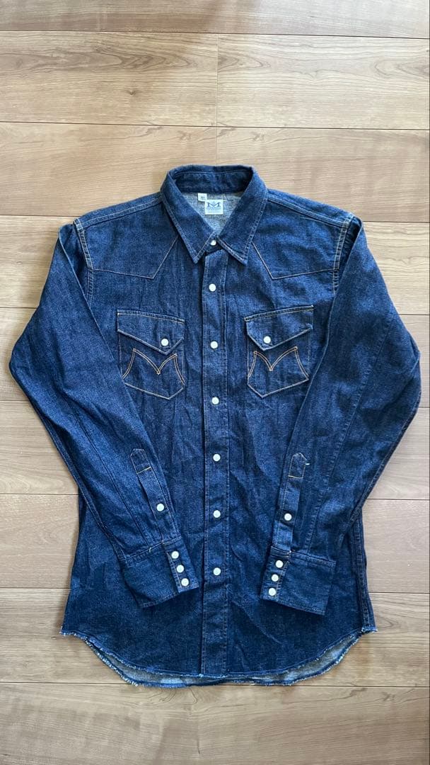 日本製　size M 38 マーベリック　ウエスタンデニムシャツ インディゴ re-ap_647-01