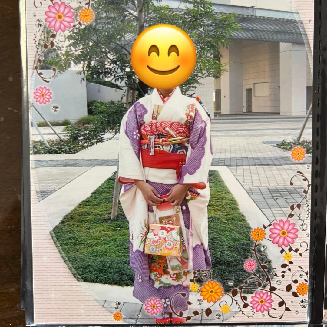 七五三 アンティーク着物　小物セット一式 七五三7歳女の子着物一式 12点セット カフェオレ系着物 着物 七五三