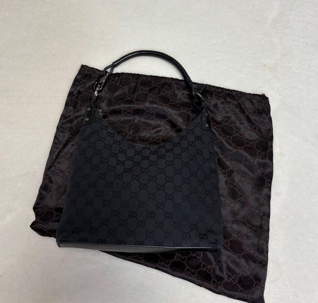 GUCCI グッチ　 ワンショルダーバッグ　バック　gg柄　ブラック　極美品 GUCCI（グッチ） GUCCI GG柄 ショルダーバッグ ワンショルダー