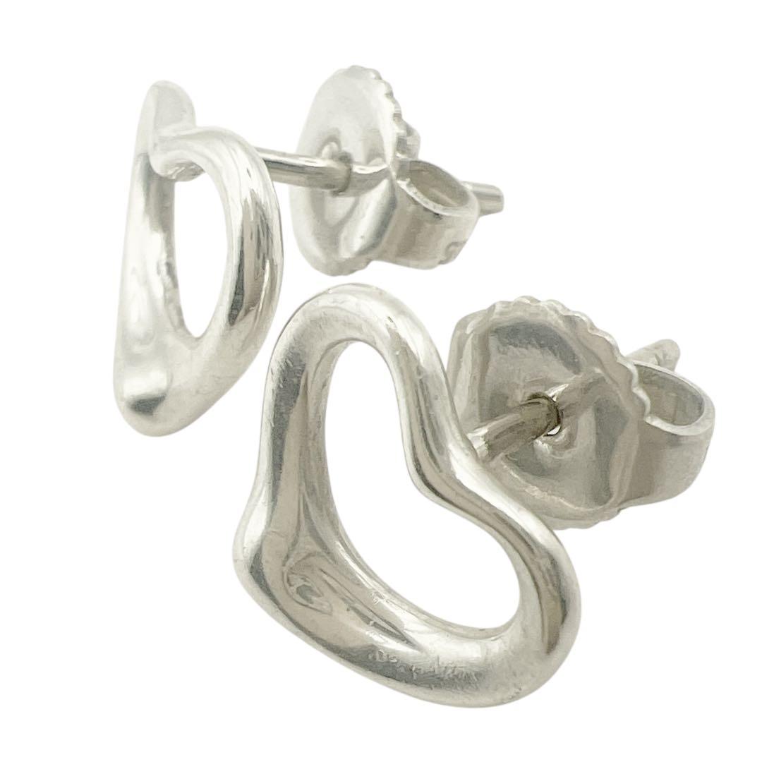 レア ティファニー 14K 585 ポスト付 オープンハート ピアス シルバー